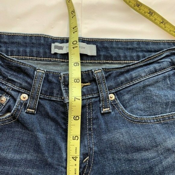 Levi's 518 Superlow Jeans Women 5 (29x31.5) Flare Bootcut Stretch Dark Denim Y2K - Picture 12 of 12